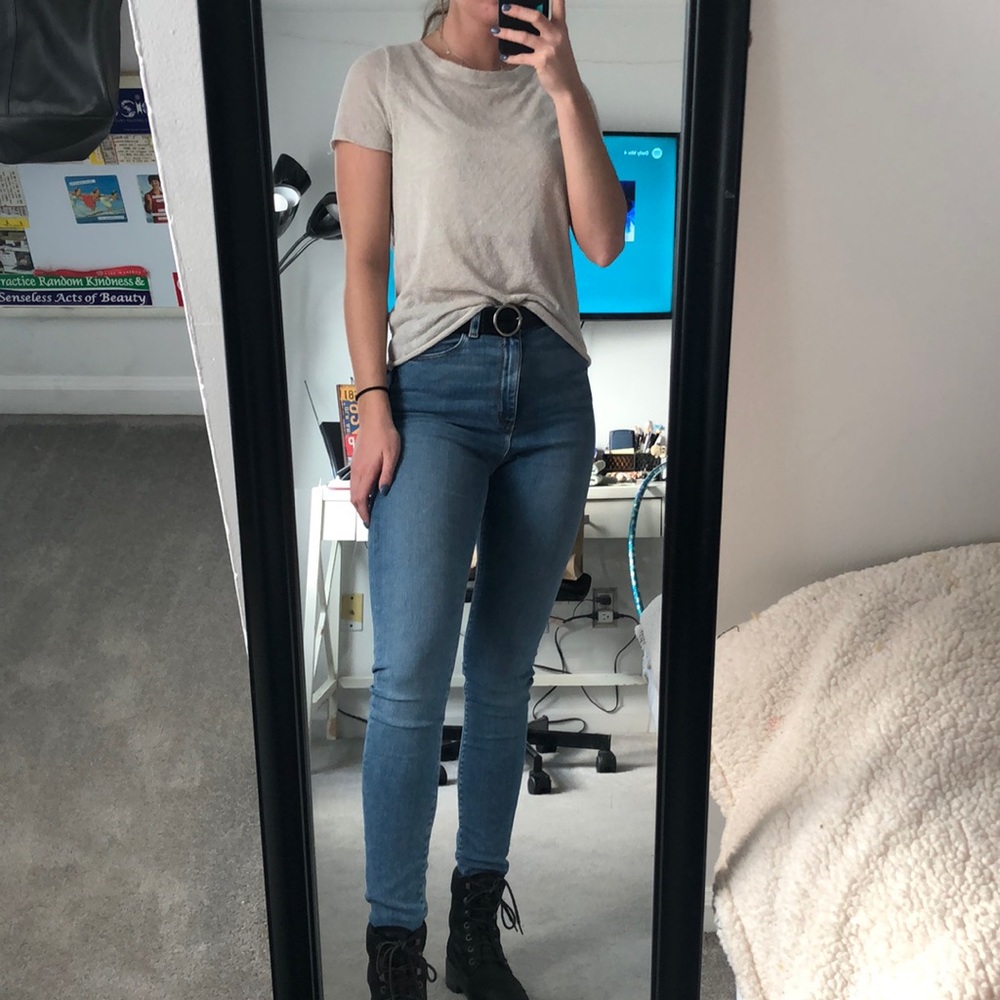Tan, sheer, t-shirt